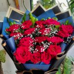 Red Roses with Gypsum