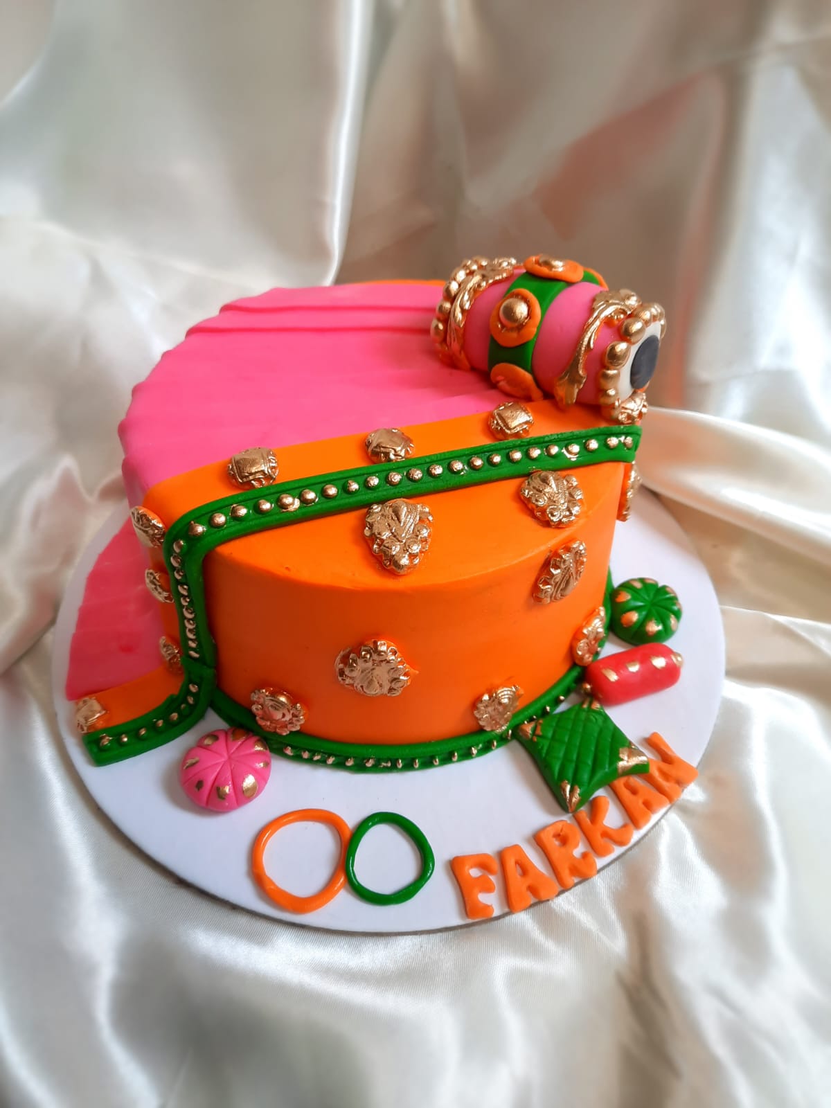 WhatsApp Image 2026-05-06 at 22.47.28 (4) Mehndi Theme Cake - Image 1